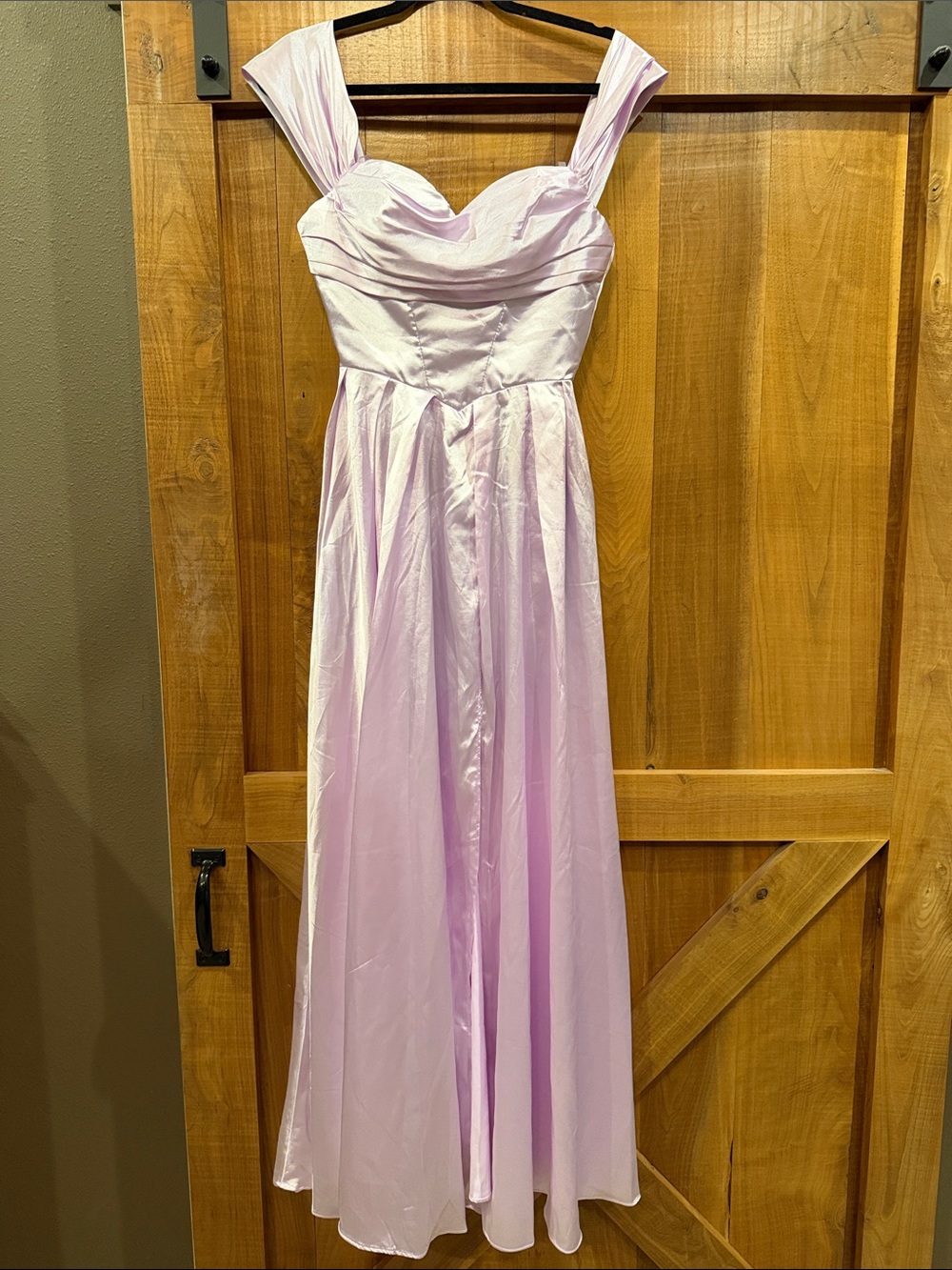 Amsale Lilac Empire Waist Evening Gown